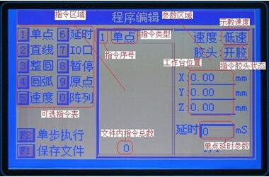 灌膠機(jī)程序編輯界面